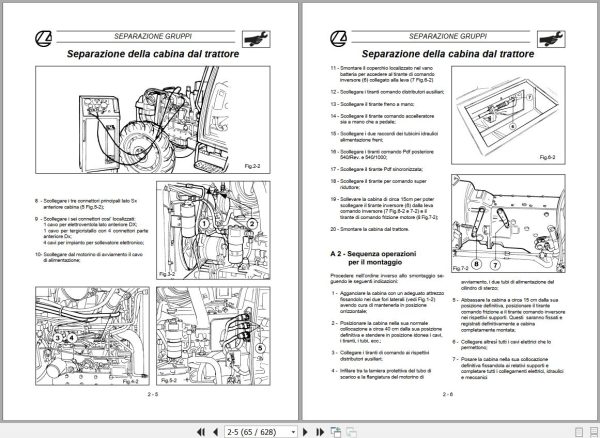 Landini Tractor GLOBUS 55 65 80 Service Manual 3651996M2 IT 2