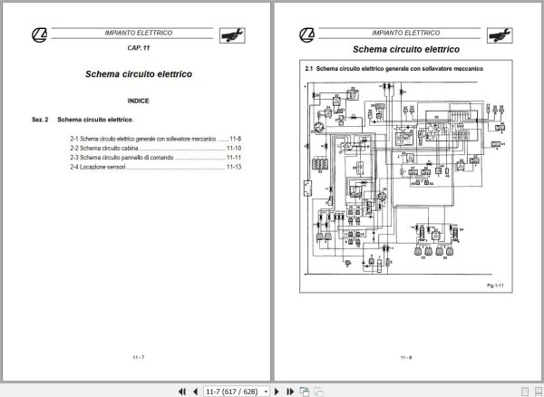 Landini Tractor GLOBUS 55 65 80 Service Manual 3651996M2 IT 3