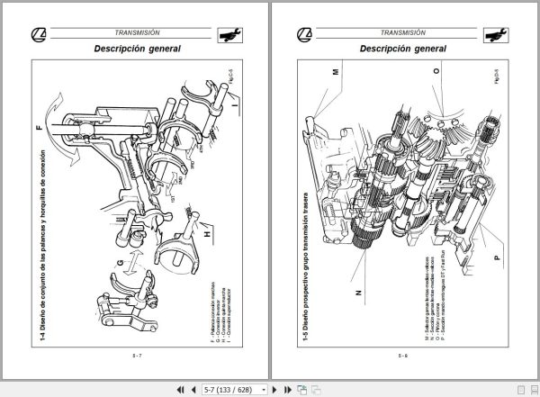 Landini Tractor GLOBUS 55 65 80 Service Manual 3651999M2 ES 2