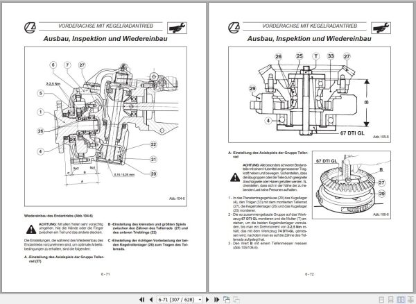 Landini Tractor GLOBUS 55 65 80 Service Manual 3652000M2 DE 2