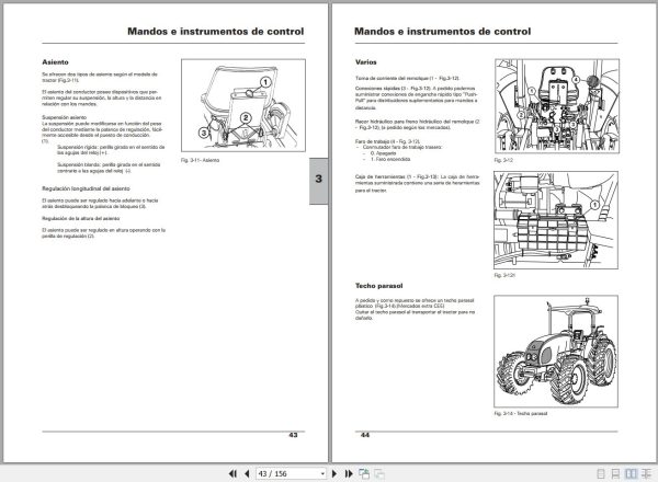 Landini Tractor Globalfarm 80 90 100 105 Operators Maintenance Manual 6520979M2 ES 2