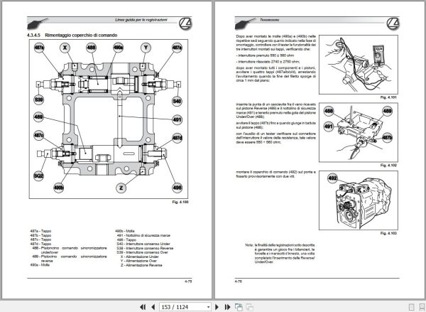 Landini Tractor LANDPOWER 125 180 M2 Tier2 Service Manual 3693415M2 IT 2