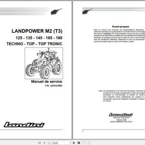 Landini Tractor LANDPOWER 125 180 M2 Tier3 Service Manual 4206429M2 FR 1