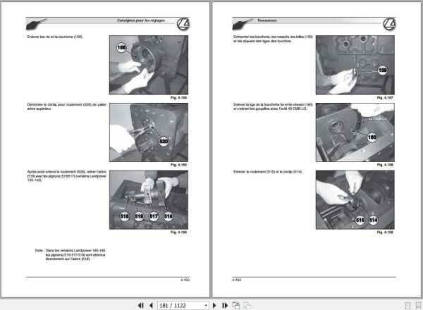 Landini Tractor LANDPOWER 125 180 M2 Tier3 Service Manual 4206429M2 FR 2
