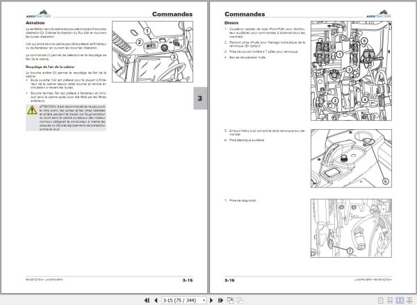 Landini Tractor LANDPOWER II 125 135 145 165 Operators Maintenance Manual 6513270M4 FR 2
