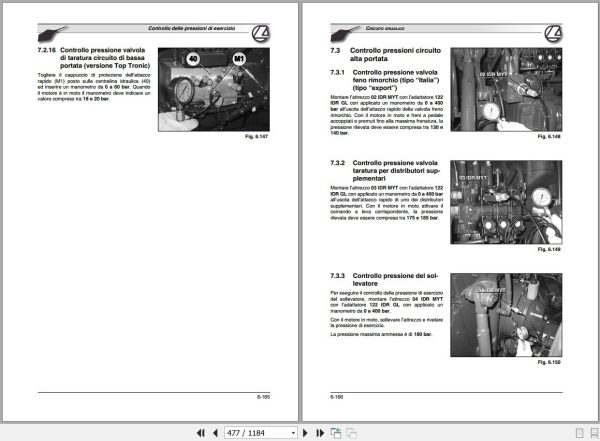 Landini Tractor LEGEND 125 185 Service Manual 3681702M1 IT 2