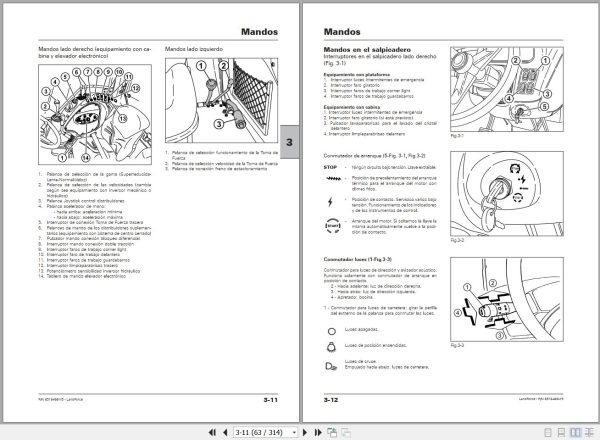 Landini Tractor Landforce 115 Landforce 125 Operators Maintenance Manual 6516466M5 ES 2