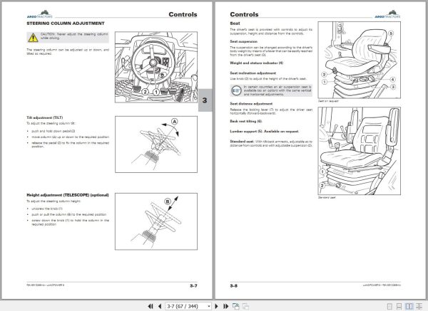 Landini Tractor Landini LANDPOWER II 125 to 165 Operators Maintenance Manual 6513269M4 EN 2