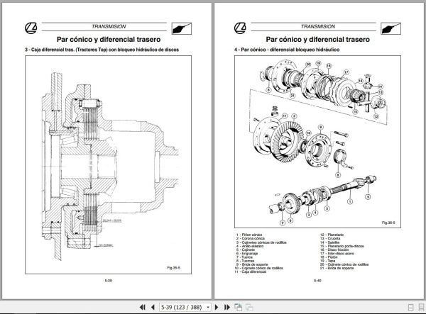 Landini Tractor Legend 105 165 Service Manual 3549056M2 ES 2