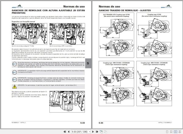 Landini Tractor MISTRAL 2 055 MISTRAL 2 060 Operators Maintenance Manual 6686834A1 ES 2