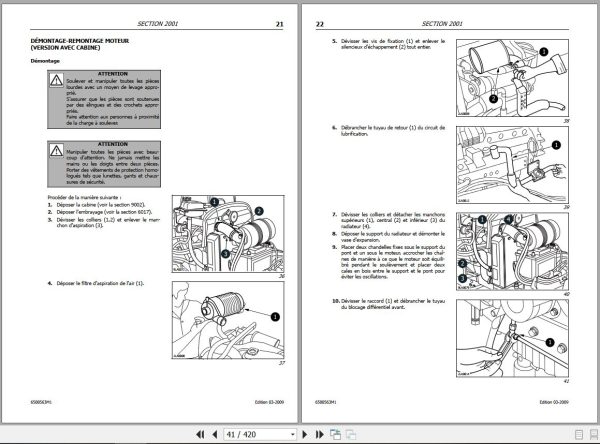 Landini Tractor MISTRAL 40 45 50 55 Service Manual 6500563M1 FR 2