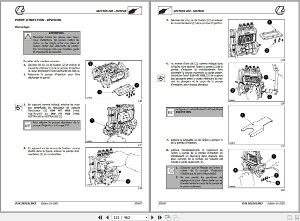 Landini Tractor MISTRAL 40 45 50 Service Manual 3651915M3 FR 2