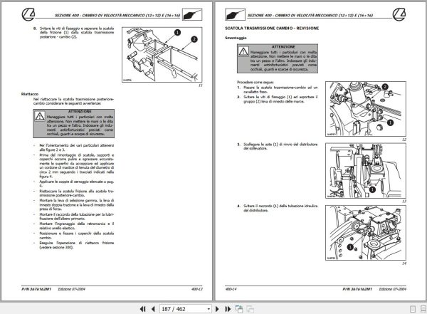 Landini Tractor MISTRAL AMERICA 40 45 50 Service Manual 3676162M1 IT 2