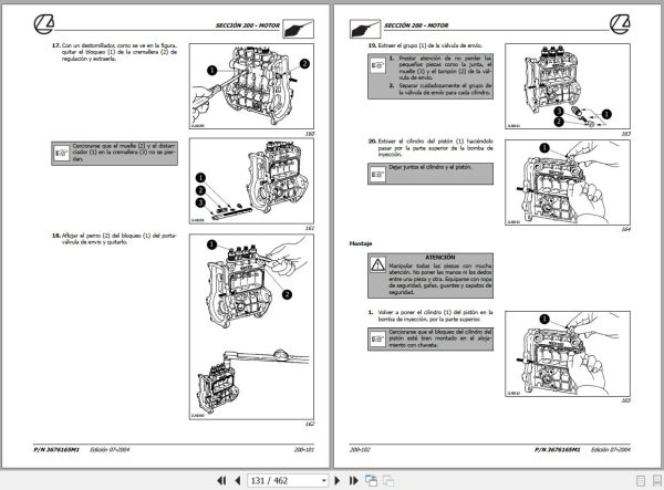 Landini Tractor MISTRAL AMERICA 40 45 50 Service Manual 3676165M1 ES 2