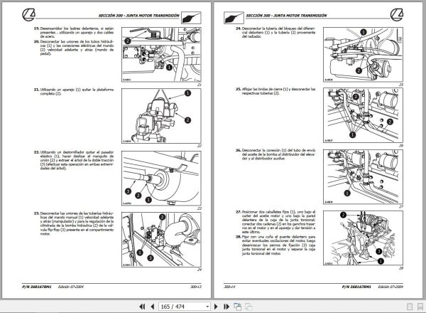 Landini Tractor MISTRAL AMERICA 40HST 45HST 50HST Service Manual 3681678M1 ES 2