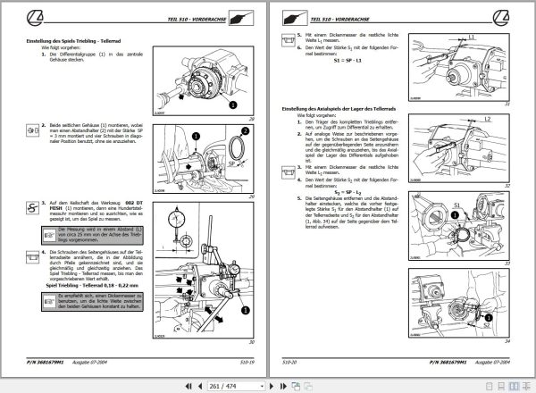 Landini Tractor MISTRAL AMERICA 40HST 45HST 50HST Service Manual 3681679M1 DE 2