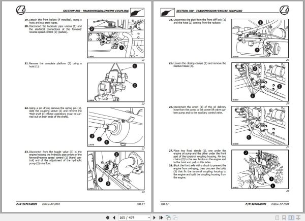Landini Tractor MISTRAL AMERICA 40HST 50HST Service Manual 3676168M1 EN 2