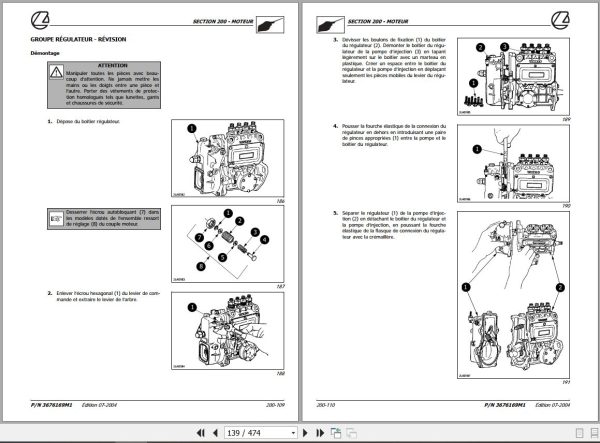 Landini Tractor MISTRAL AMERICA 40HST 50HST Service Manual 3676169M1 FR 2
