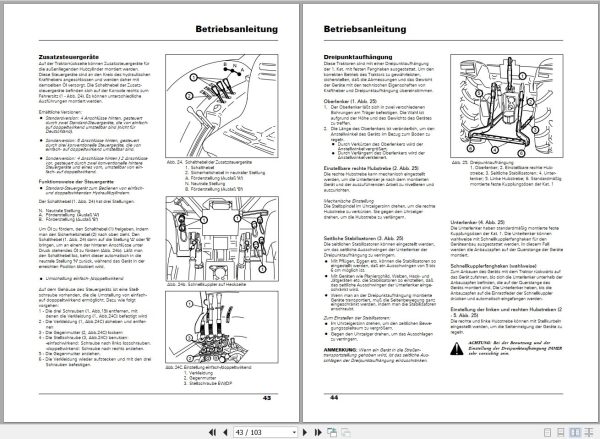 Landini Tractor Mistral 40 45 50 55 Operators Maintenance Manual 3558148M4 DE 2