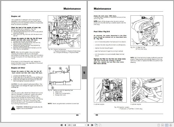 Landini Tractor Mistral 40 45 50 55 Operators Maintenance Manual 3683290M1 EN 2
