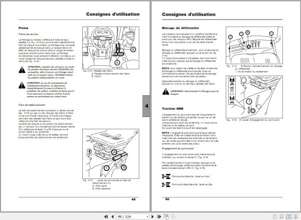 Landini Tractor Mistral 40 45 50 55 Operators Maintenance Manual 3683291M1 FR 2