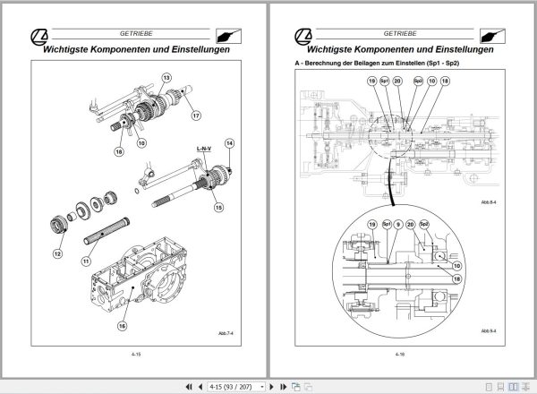 Landini Tractor Mistral 40 45 50 Service Manual 3651917M2 DE 2