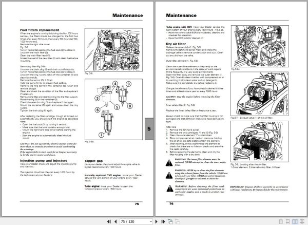 Landini Tractor Mistral 40 T3 to 55 T3 Operators Maintenance Manual 6502071M1 EN 2