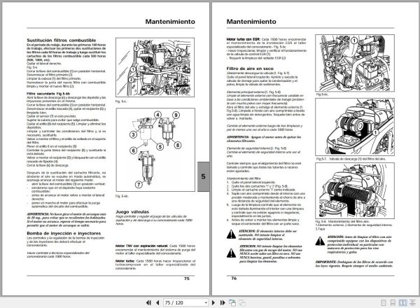 Landini Tractor Mistral 40 T3 to 55 T3 Operators Maintenance Manual 6502073M1 ES 2