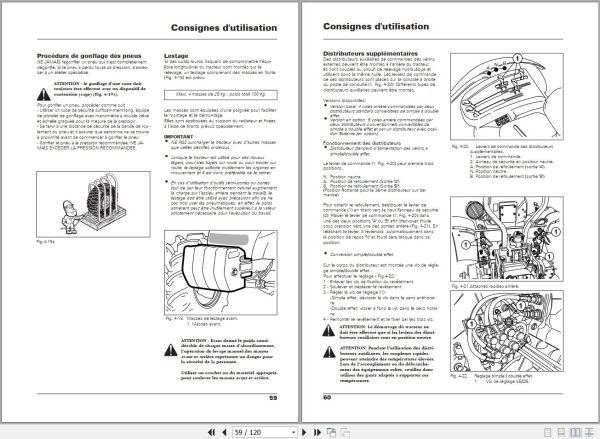 Landini Tractor Mistral 40 T3 to 55 T3 Operators Maintenance Manual 6507197M1 FR 2