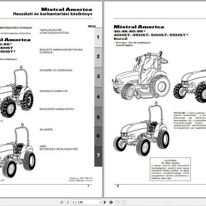 Landini Tractor Mistral America 40 to 55HST Operators Maintenance Manual 3667699M3 HU 1