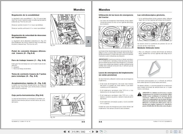Landini Tractor Multifarm 75 Tier2 to 90 Tier3A Operators Maintenance Manual 6608547A2 ES 2
