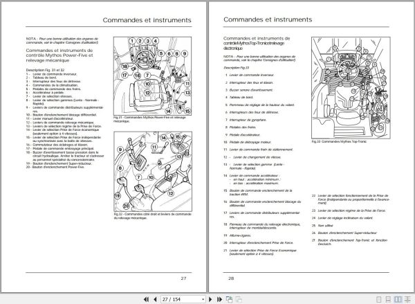 Landini Tractor Mythos 105TDI 115TDI Euro2 Operators Maintenance Manual 3667502M2 FR 2