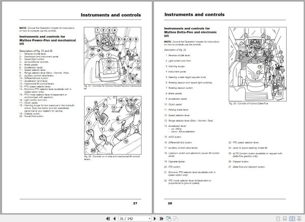 Landini Tractor Mythos 90 100 110 Operators Maintenance Manual 3651983M1 EN 2
