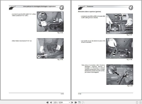 Landini Tractor NewRex 60GE to 105GT M3 Tier2 Service Manual 3667003M3 IT 2