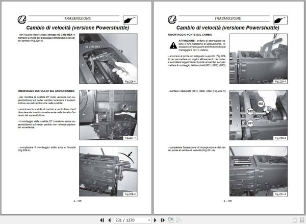 Landini Tractor NewRex 60GE to 105GT Service Manual 3667003M2 IT 2