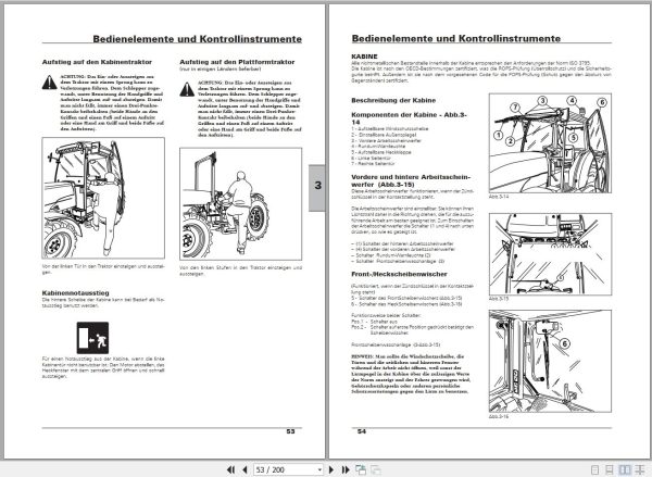 Landini Tractor Obstbau 60F to 110GT Techno Operators Maintenance Manual 6507980M1 DE 2