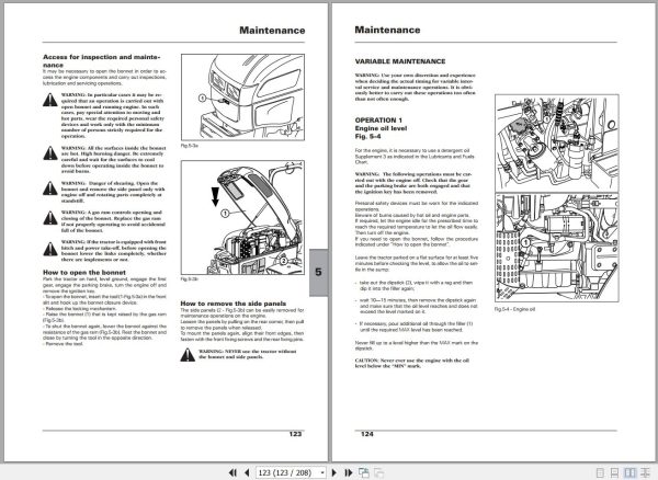 Landini Tractor Orchard Techno 75F 90GT Operators Maintenance Manual 6507977M2 EN 2