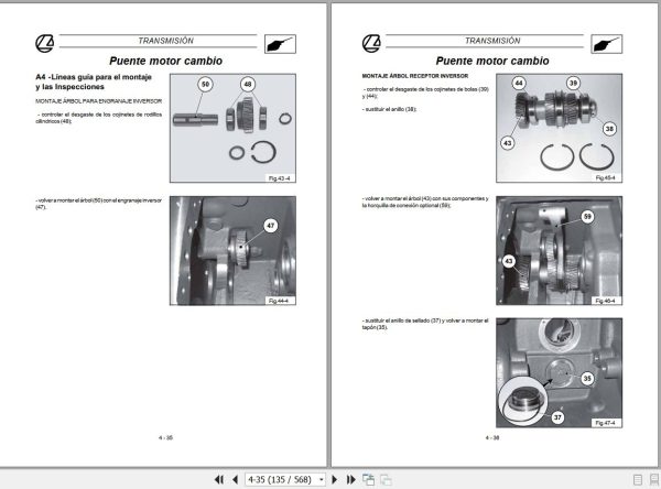 Landini Tractor POWERFARM 60 105 Service Manual 3675941M1 ES 2