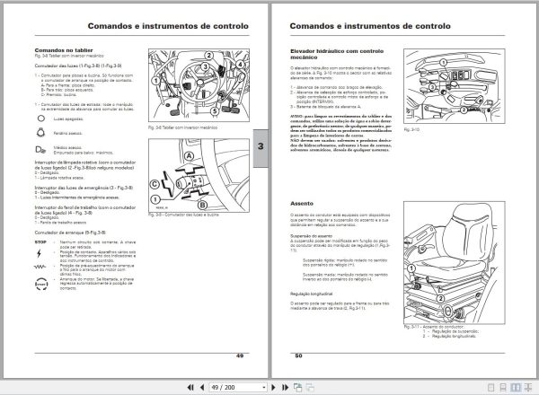 Landini Tractor Pomareiros Techno 60F to 110GT Operators Maintenance Manual 6507981M1 PT 2