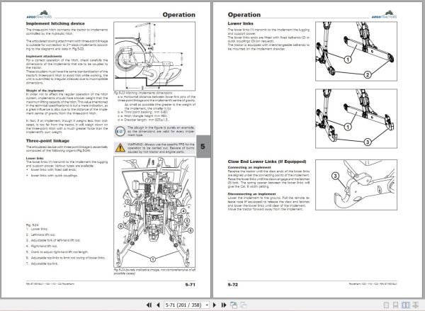 Landini Tractor Powerfarm 100 110 120 Operators Maintenance Manual 6715318A1 EN 2