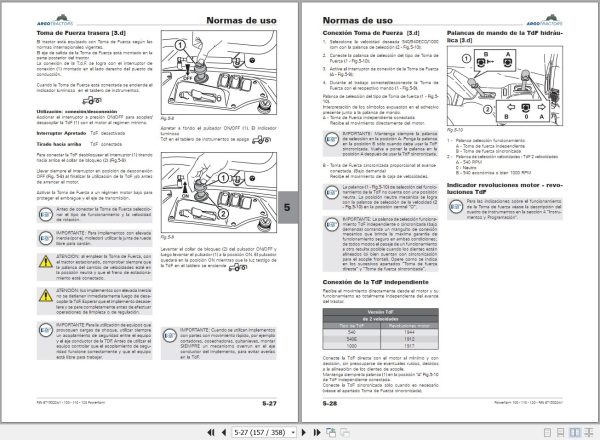 Landini Tractor Powerfarm 100 110 120 Operators Maintenance Manual 6715320A1 ES 2