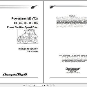 Landini Tractor Powerfarm 60 105 M3 Tier2 Service Manual 3675941M3 ES 1
