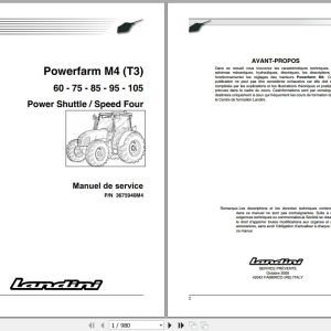 Landini Tractor Powerfarm 60 105 M4 Tier3 Service Manual 3675940M4 FR 1