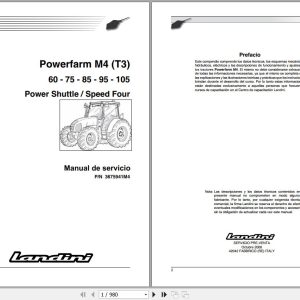 Landini Tractor Powerfarm 60 105 M4 Tier3 Service Manual 3675941M4 ES 1