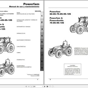 Landini Tractor Powerfarm 60 105 Operators Maintenance Manual 3666003M5 ES 1