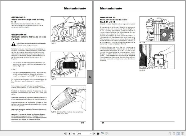 Landini Tractor Powerfarm 60 105 Operators Maintenance Manual 3666003M5 ES 2