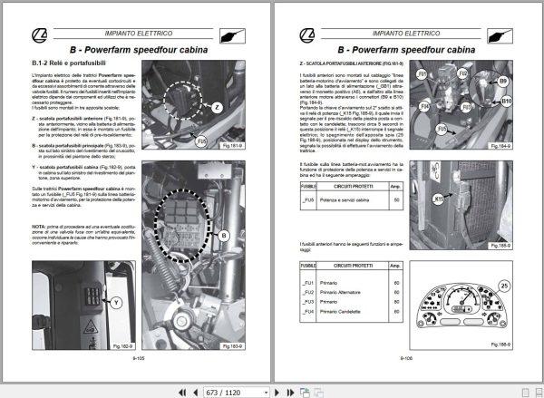 Landini Tractor Powerfarm 60 105 Service Manual 3667066M2 IT 2