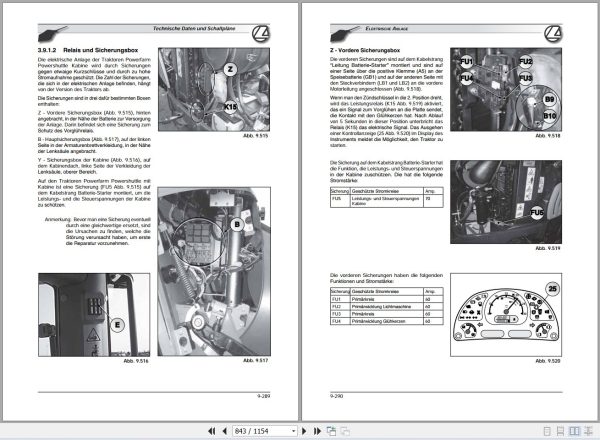Landini Tractor Powerfarm 60 to 105 M3 T2 Service Manual 3675942M3 DE 2