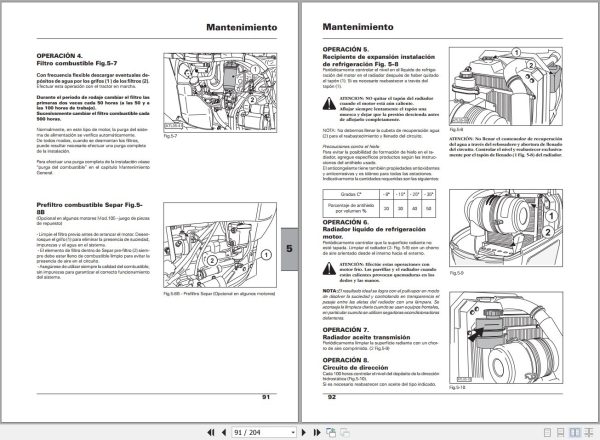 Landini Tractor Powerfarm 60 to 110Blue Operators Maintenance Manual 6513506M1 ES 2