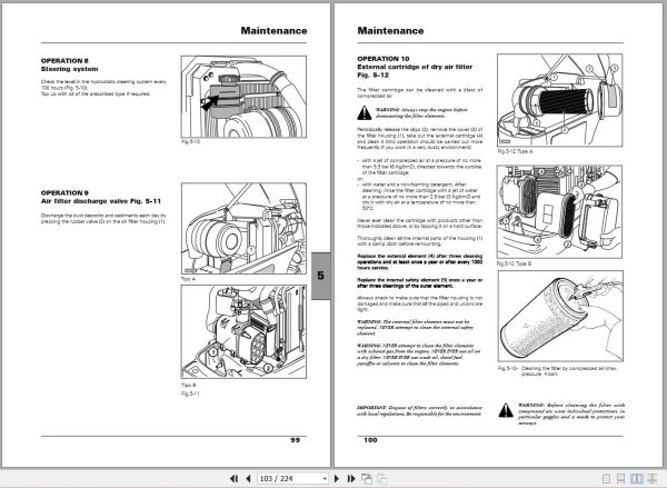 Landini Tractor Powerfarm 75 110 Operators Maintenance Manual 6502879M1 EN 2